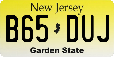 NJ license plate B65DUJ