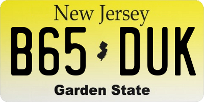 NJ license plate B65DUK