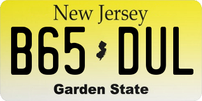 NJ license plate B65DUL