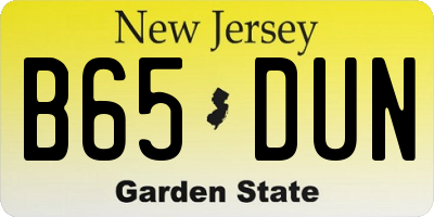 NJ license plate B65DUN
