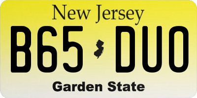 NJ license plate B65DUO