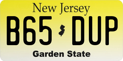 NJ license plate B65DUP