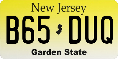 NJ license plate B65DUQ