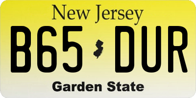 NJ license plate B65DUR