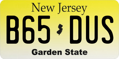 NJ license plate B65DUS
