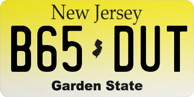 NJ license plate B65DUT