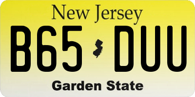 NJ license plate B65DUU