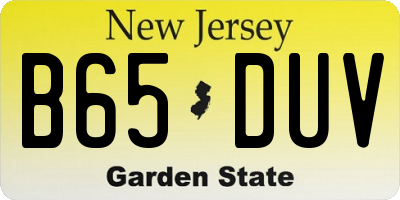 NJ license plate B65DUV