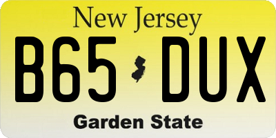 NJ license plate B65DUX
