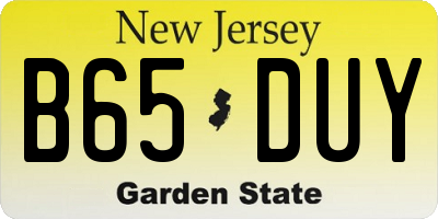 NJ license plate B65DUY