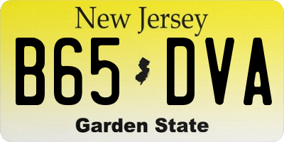NJ license plate B65DVA