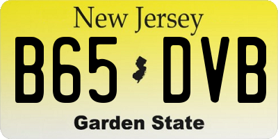 NJ license plate B65DVB