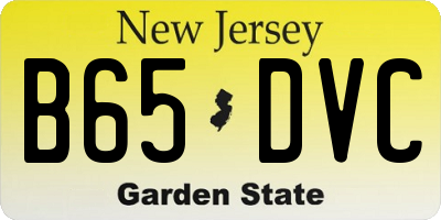 NJ license plate B65DVC