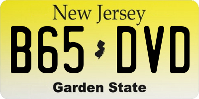 NJ license plate B65DVD