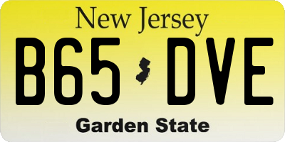 NJ license plate B65DVE