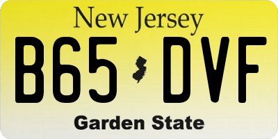 NJ license plate B65DVF