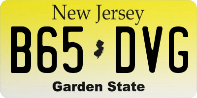 NJ license plate B65DVG