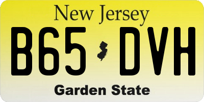 NJ license plate B65DVH