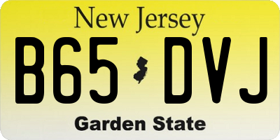 NJ license plate B65DVJ