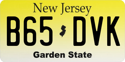 NJ license plate B65DVK