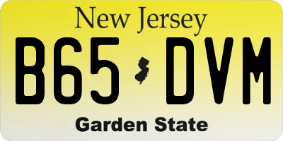 NJ license plate B65DVM