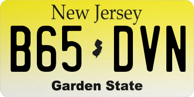 NJ license plate B65DVN