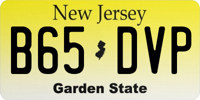 NJ license plate B65DVP