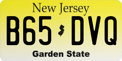NJ license plate B65DVQ