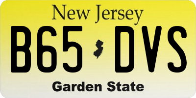 NJ license plate B65DVS