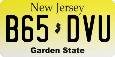 NJ license plate B65DVU