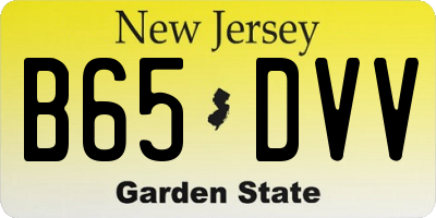 NJ license plate B65DVV