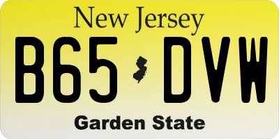 NJ license plate B65DVW