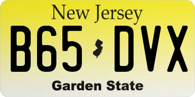 NJ license plate B65DVX