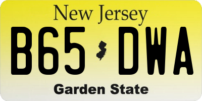NJ license plate B65DWA