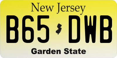 NJ license plate B65DWB