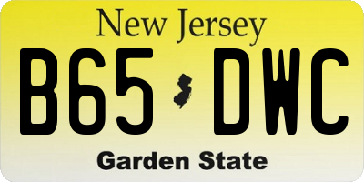 NJ license plate B65DWC