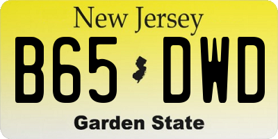 NJ license plate B65DWD