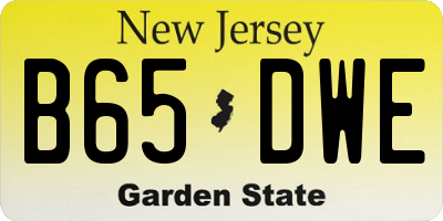 NJ license plate B65DWE