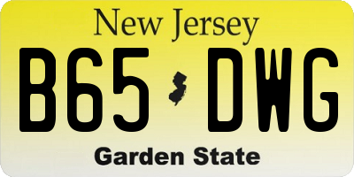 NJ license plate B65DWG