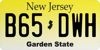 NJ license plate B65DWH
