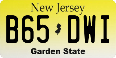 NJ license plate B65DWI