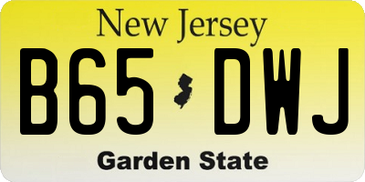NJ license plate B65DWJ