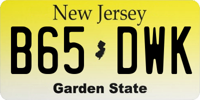 NJ license plate B65DWK