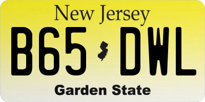 NJ license plate B65DWL