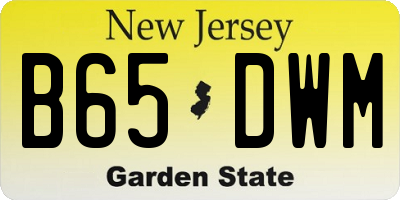 NJ license plate B65DWM