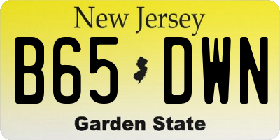 NJ license plate B65DWN