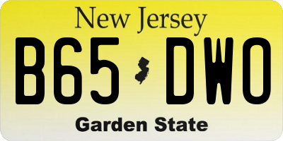 NJ license plate B65DWO