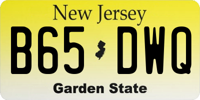 NJ license plate B65DWQ