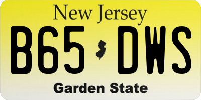 NJ license plate B65DWS