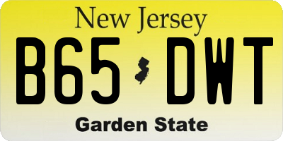 NJ license plate B65DWT